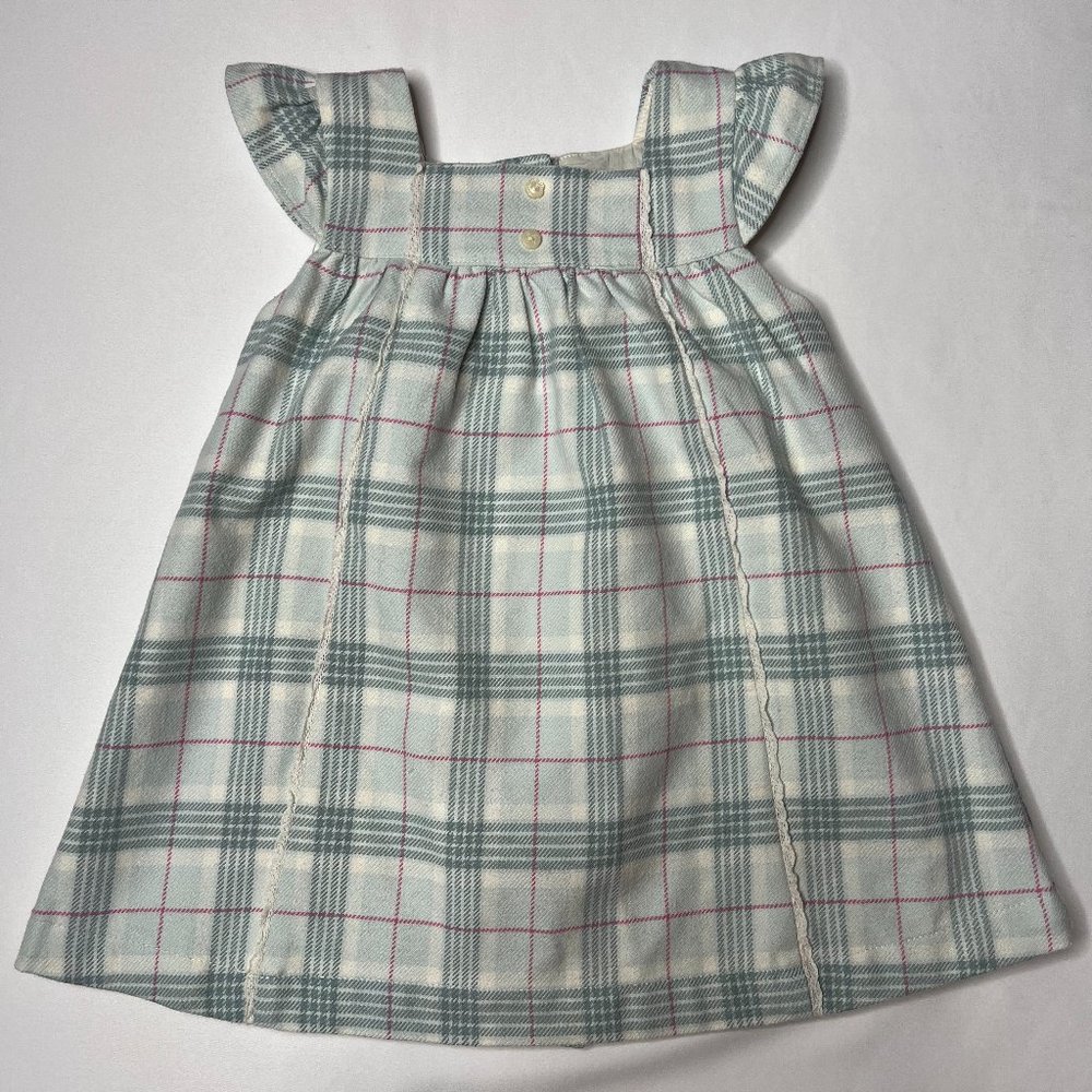 Janie and Jack Blue Plaid Dress with Matching Bloomers Christmas Holidays